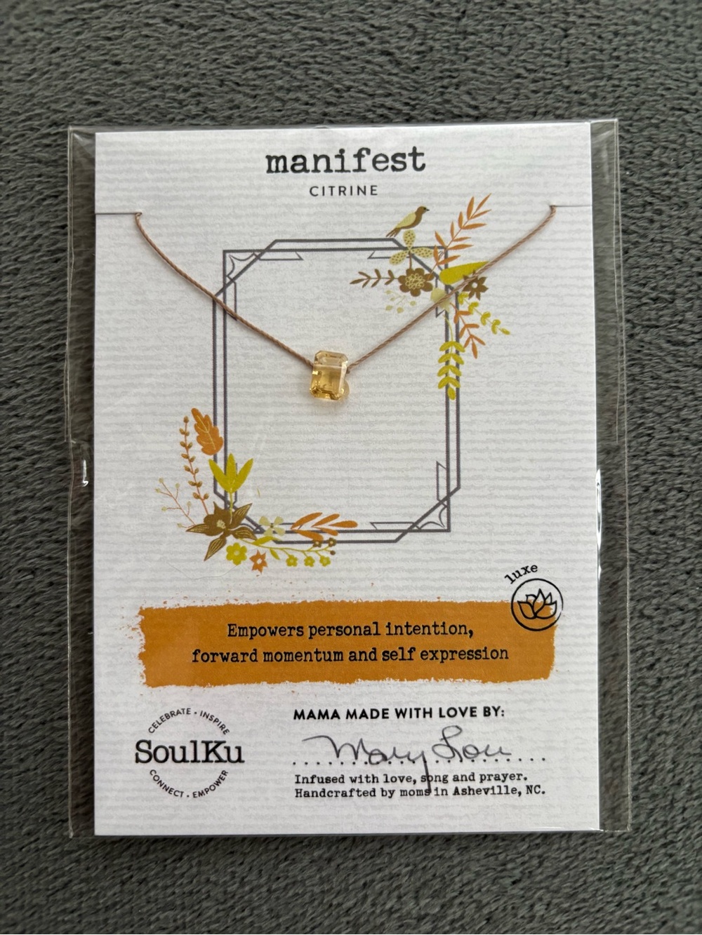 SoulKu Citrine Manifest Necklace